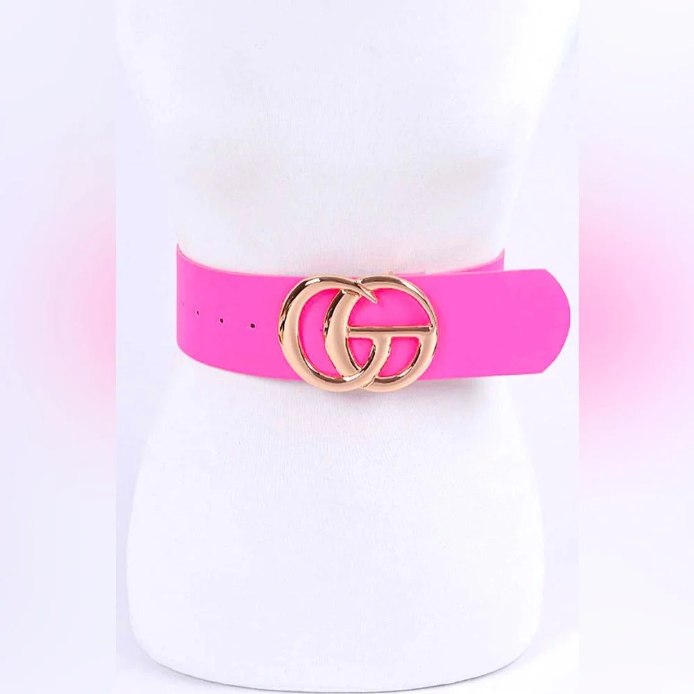 Neon Vegan Leather Waist Statement Belt